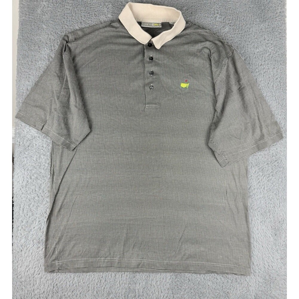 Augusta National Golf Shop Slazenger Polo Shirt Mens L Houndstooth Masters VTG